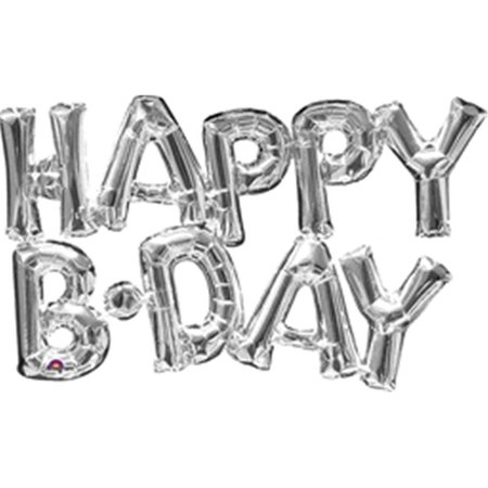 ANAGRAM Anagram 78452 30 in. Phrase Happy Birthday Foil Balloon - Silver 78452